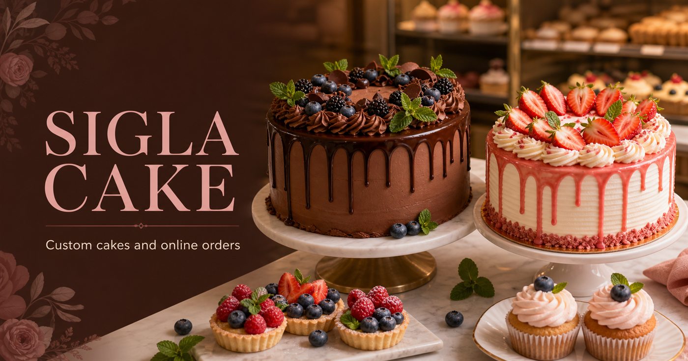 SIGLA CAKE live ordering-system cover with custom cakes and online ordering