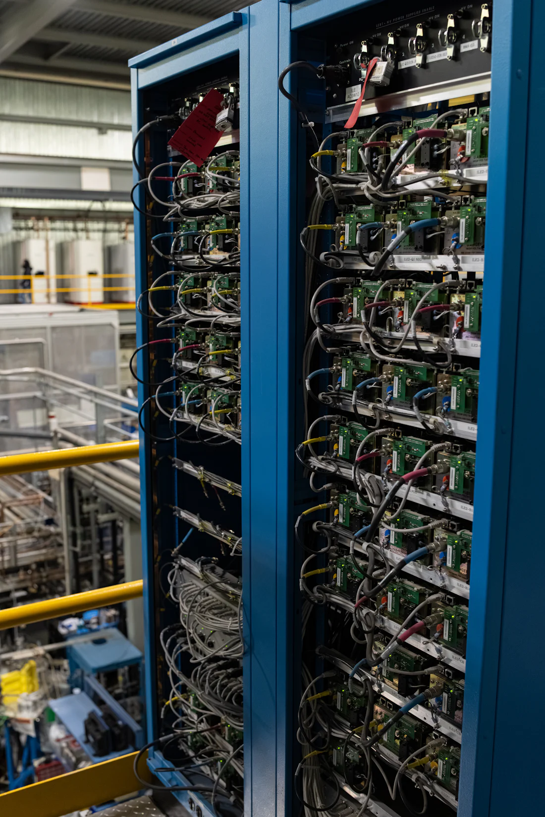 Representative real infrastructure equipment with organized computing hardware and cables